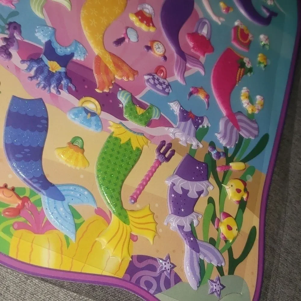 Melissa & Doug toy kids 4+ home mermaid puffy‎ stickers + play scenes